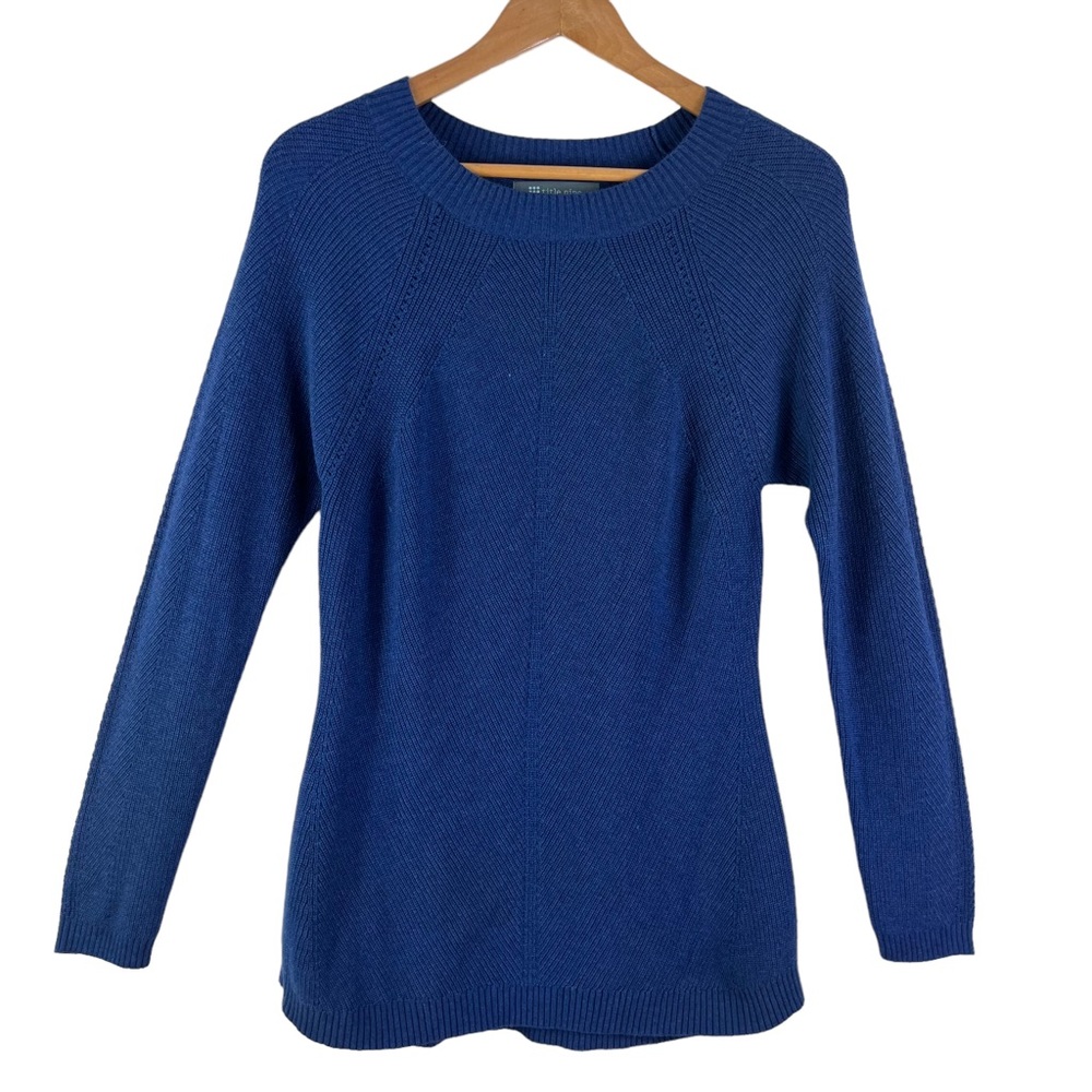 TITLE NINE Women’s Blue Merino Wool Blend Pullover Sweater Size Small
